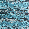 Blue Grey Watercolor on Printed Polyester Mikado Fabric - Rex Fabrics