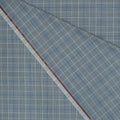 Grey, Blue and White Tartan Bleu Shine Super 130's Ariston Wool Fabric - Rex Fabrics