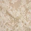 Off White Floral Corded Embroidered Double Scalloped Lace - Rex Fabrics