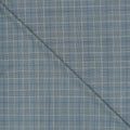 Grey, Blue and White Tartan Bleu Shine Super 130's Ariston Wool Fabric - Rex Fabrics