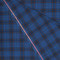 Blue and Red Tartan Bleu Shine Super 130's  Ariston Fabric - Rex Fabrics