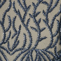 Blue Beaded and Sequined Abstract Embroidered Tulle Fabric - Rex Fabrics