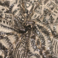 Black Tulle with Gold Sequins Tribal Embroidered Fabric - Rex Fabrics
