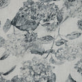 Black, Grey and White Flowers Printed Irish Linen Fabric - Rex Fabrics