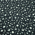 Small White Dots on Black Background Printed Crepe Fabric - Rex Fabrics