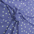 Small White Polka Dots on Lavender Background Printed Crepe Fabric - Rex Fabrics