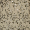 Gold Beaded and Sequined Flower Abstract Embroidered Tulle Fabric - Rex Fabrics