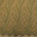 Green Tulle with Yellow Floral Embroidered Fabric - Rex Fabrics