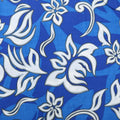 White Flowers on Blue Background Printed Cotton Blended Broadcloth - Rex Fabrics