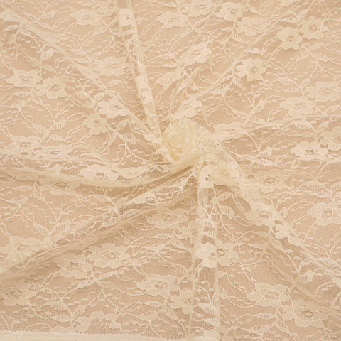 Ivory Floral Embroidered Corded Lace - Rex Fabrics