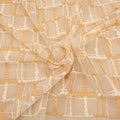 Ivory and Gold Squares Embroidered Tulle Lace - Rex Fabrics