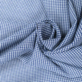 Navy Blue and White Shepards Check Cotton Blended Broadcloth - Rex Fabrics