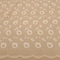 Ivory and Gold Floral Corded Embroidered Tulle Lace - Rex Fabrics