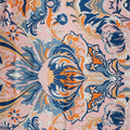 Pink, Orange and Blue Abstract Printed Silk Charmeuse Fabric - Rex Fabrics