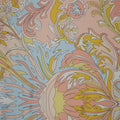 Pink, Yellow and Blue Abstract Printed Silk Charmeuse Fabric - Rex Fabrics