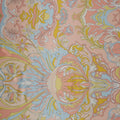 Pink, Yellow and Blue Abstract Printed Silk Charmeuse Fabric - Rex Fabrics