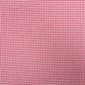 Red and White Shepards Check Cotton Blended Broadcloth - Rex Fabrics