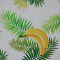 Bananas and Leaves on White Background Polyester Charmeuse Fabric - Rex Fabrics