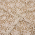 Ivory Corded Floral Embroidered Double Scalloped Lace - Rex Fabrics