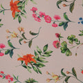 Multicolor Flowers on White Background Polyester Chiffon Fabric - Rex Fabrics