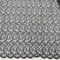 Black Arabesque Pattern Embroidered Tulle Fabric - Rex Fabrics