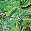 Green and Mint Abstract Foliage Printed Silk Charmeuse Fabric - Rex Fabrics