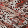 Red Jaguar Abstract Printed Silk Charmeuse Fabric - Rex Fabrics