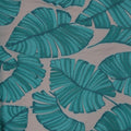 Teal Leaves on Mint Background Textured Brocade Fabric - Rex Fabrics