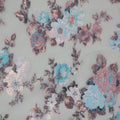 Blush and Green Floral on a Clear Background Brocade Fabric - Rex Fabrics