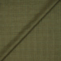 Moss Green Windowpane Light Blue Worsted Wool Suiting Fabric - Rex Fabrics