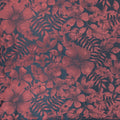 Burgundy Floral on Black Background Brocade Fabric - Rex Fabrics