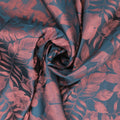 Burgundy Floral on Black Background Brocade Fabric - Rex Fabrics