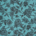 Aqua Floral Textured Brocade Fabric - Rex Fabrics