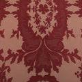 Burgundy  Tulle with Medallions  Design  Embroidered  Fabric - Rex Fabrics