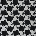 Black and White Floral Textured Brocade Fabric - Rex Fabrics
