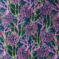 Pink and Yellow Corals on a Navy Background Printed Cotton - Rex Fabrics