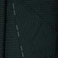 Black with White Pin Stripes Worsted Wool Suiting Fabric - Rex Fabrics