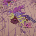 Purple Tulle with Purple Floral Design Embroidered Beads Fabric - Rex Fabrics