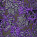 Eggplant Purple and Black Floral Abstract Textured Brocade Fabric - Rex Fabrics
