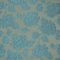 Sky Blue Florals Textured Brocade Fabric - Rex Fabrics