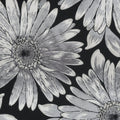 Black and Silver Floral Textured Brocade Fabric - Rex Fabrics