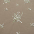 White Tulle with White and Mint Floral Design Embroidered Fabric - Rex Fabrics