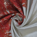 Orange and Gold Abstract Textured Brocade Fabric - Rex Fabrics