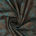 Brown and Teal Abstract Textured Brocade Fabric - Rex Fabrics