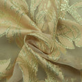 Pink and Gold Abstract Textured Brocade Fabric - Rex Fabrics