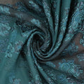 Teal Floral Textured Brocade Fabric - Rex Fabrics
