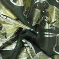 Black and Gold Abstract Textured Brocade Fabric - Rex Fabrics