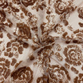 Gold Sequins Floral Embroidered Tulle Fabric - Rex Fabrics