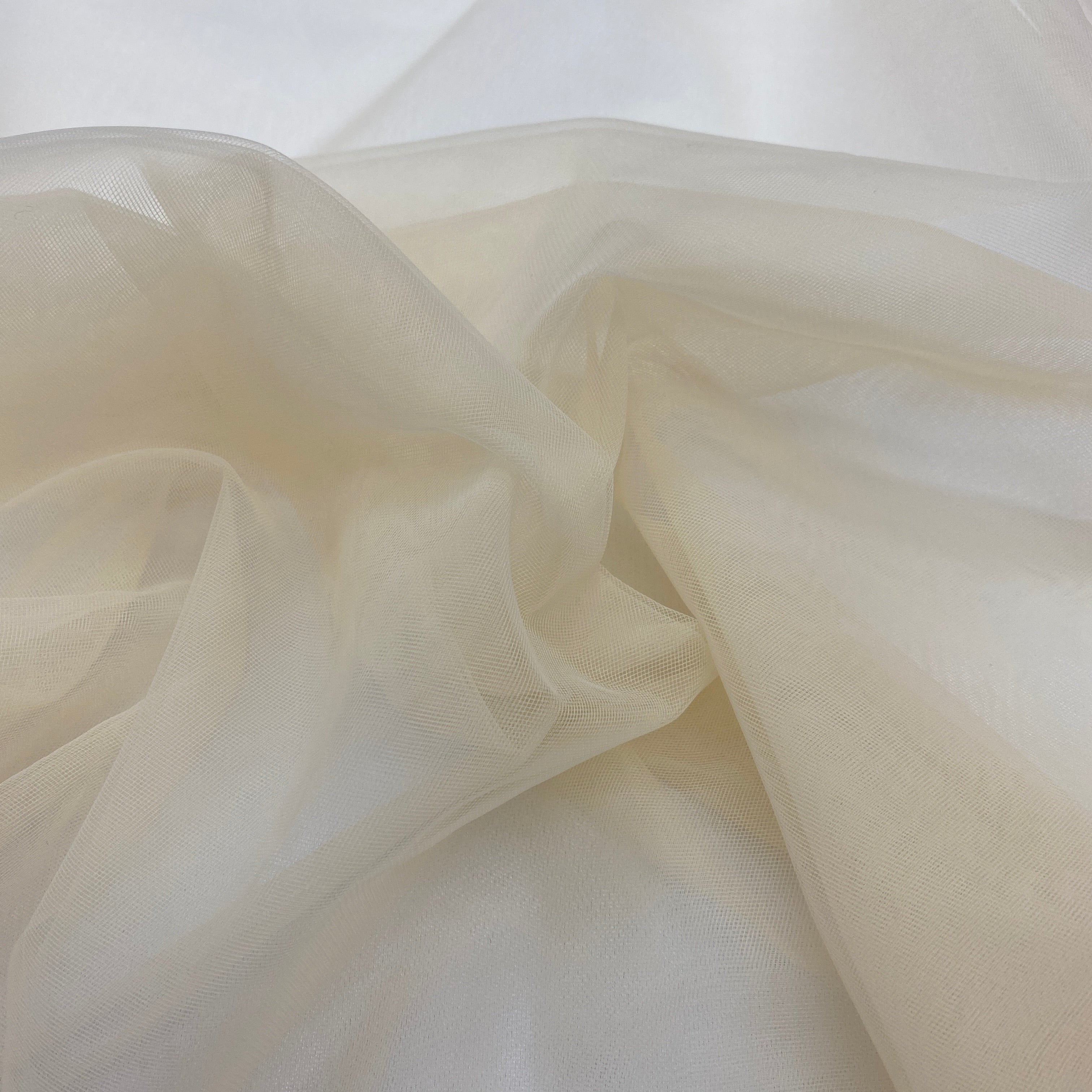 Wholesale Light Ivory Soft Pleated Tulle Fabric