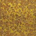 Brown Floral on Mustard Background Brocade Fabric - Rex Fabrics